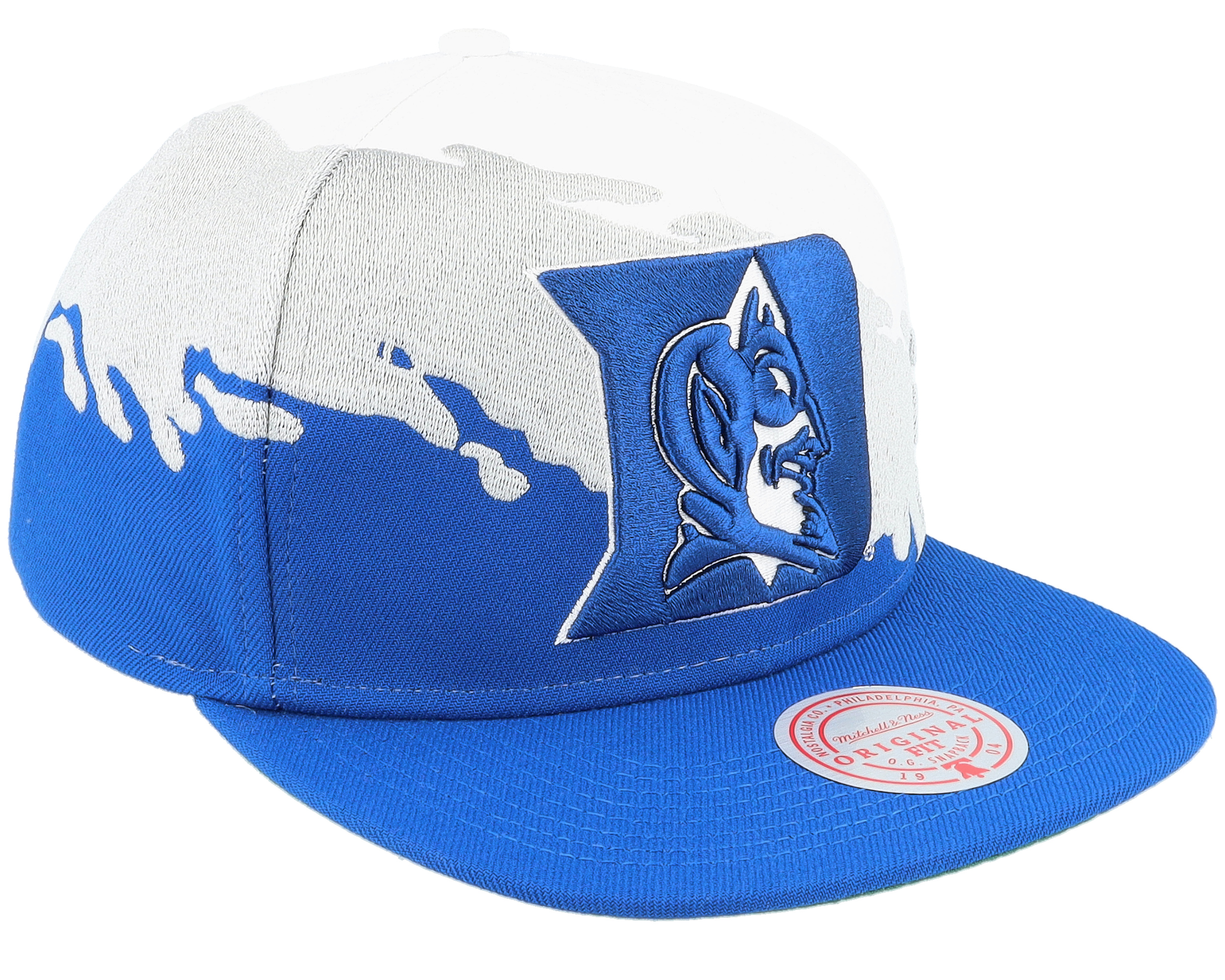 Duke University Paintbrush White/Blue Snapback - Mitchell & Ness