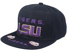 Louisiana State Tigers Front Loaded Black Snapback - Mitchell & Ness
