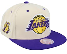 Los Angeles Lakers Sail Two Tone Off White Snapback - Mitchell & Ness