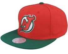 New Jersey Devils Team 2 Tone 2.0 Red/Green Snapback - Mitchell & Ness