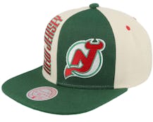 New Jersey Devils Pop Panel Off White/Green Snapback - Mitchell & Ness