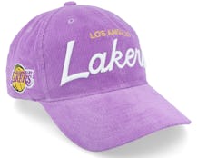 Los Angeles Lakers Montage Cord Purple Dad Cap - Mitchell & Ness