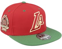 Los Angeles Lakers Nightmare Fitted Red/Green Fitted - Mitchell & Ness