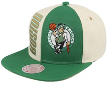 Boston Celtics Pop Panel Off White/Green Snapback - Mitchell & Ness