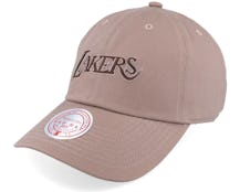 Los Angeles Lakers Terra Strapback Hwc Brown Dad Cap - Mitchell & Ness
