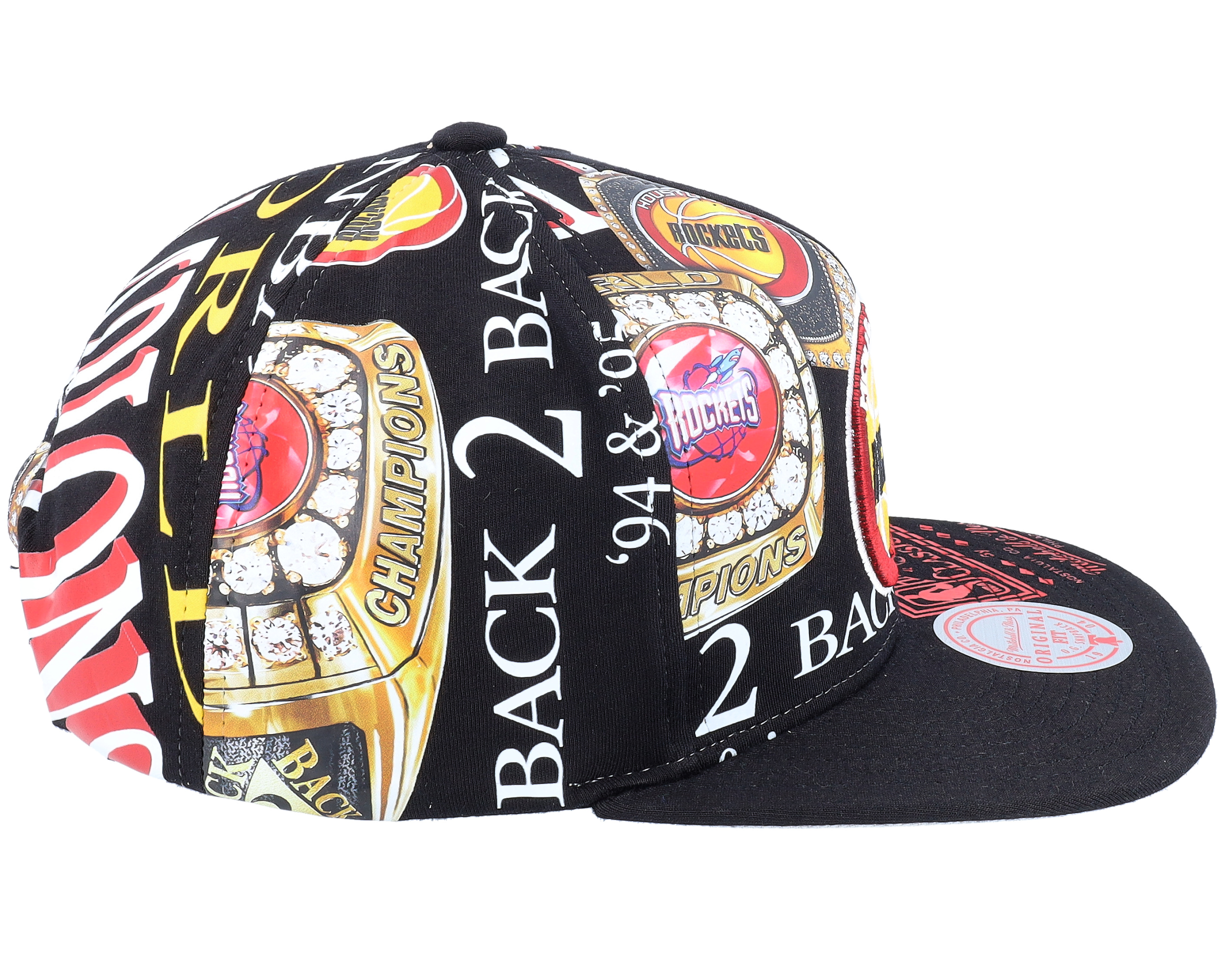 Houston Rockets Shirt Remix Black Snapback Mitchell Ness