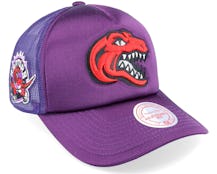 Toronto Raptors Logo Remix Purple Trucker - Mitchell & Ness