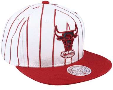 Chicago Bulls Retro Pinstripe NBA Mitchell&Ness White & Red Snapback H –  USA CAP KING