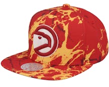 Atlanta Hawks Down For All Red Snapback - Mitchell & Ness