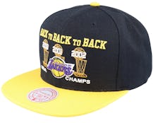 Los Angeles Lakers Champs 00-03 Hwc Black/Gold Snapback - Mitchell & Ness