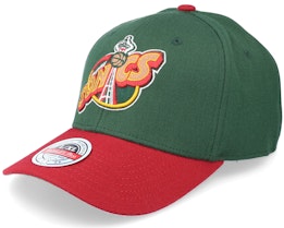 Seattle Supersonics Team 2 Tone Stretch Fit Green/Red - Mitchell & Ness