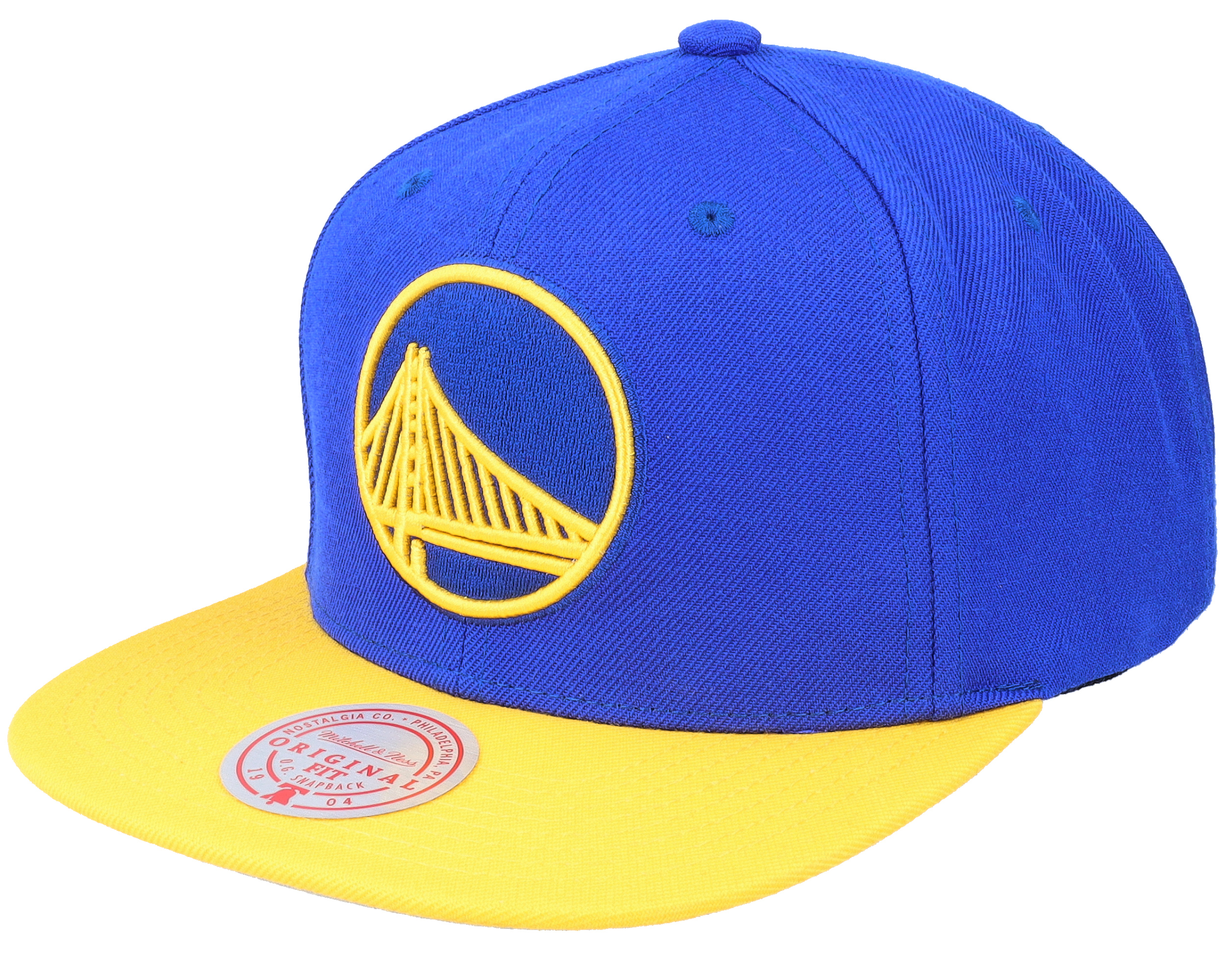 Mitchell & Ness Golden State Warriors Logo Snapback Hat Blue &Yellow 