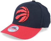 Toronto Raptors Team 2 Tone 2.0 Stretch Black/Red Adjustable - Mitchell & Ness