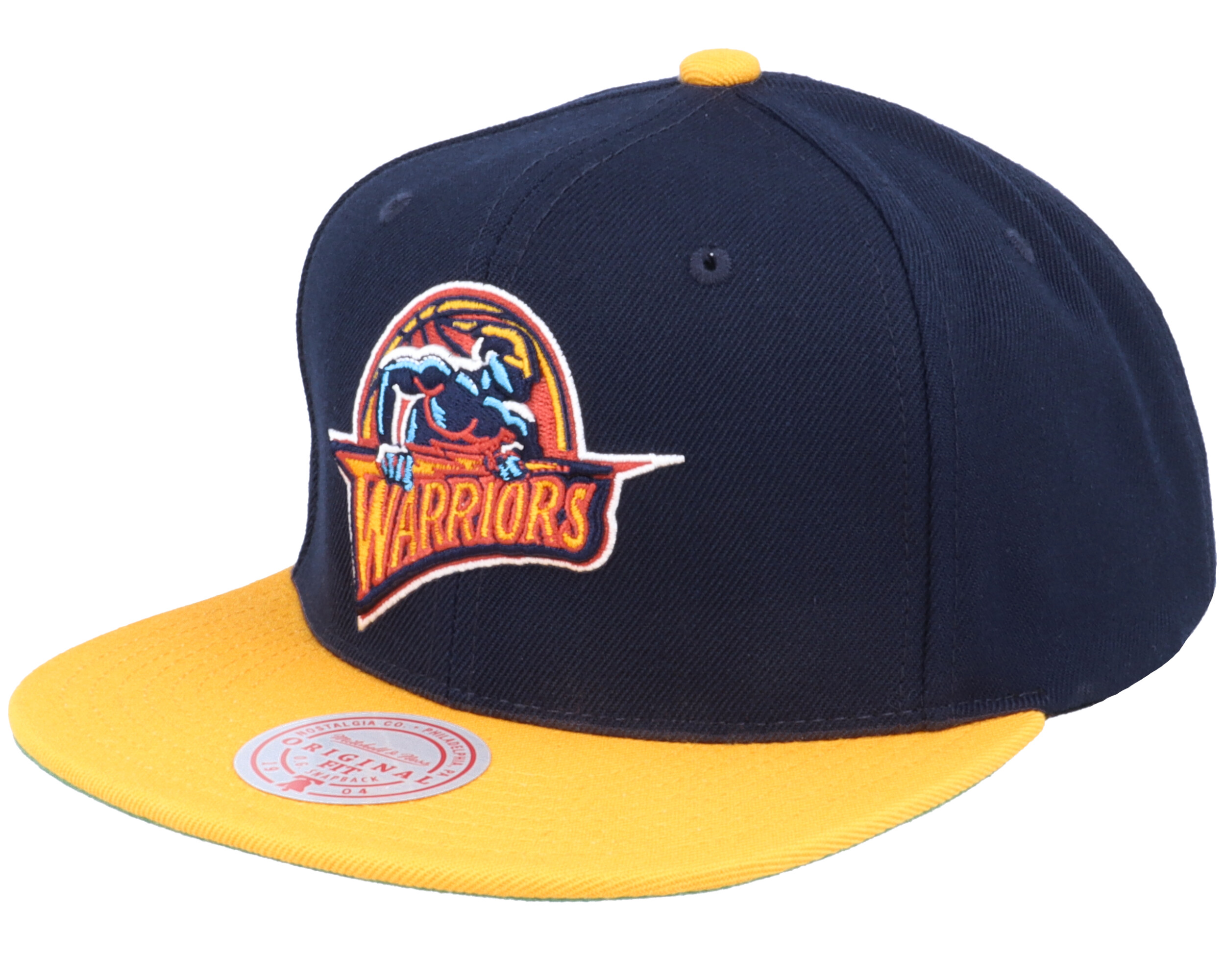 Golden State Warriors Team 2 Tone Navy Gold Snapback Mitchell Ness Cap Hatstore .hk