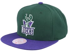 Milwaukee Bucks Team 2 Tone Green/Purple Snapback - Mitchell & Ness
