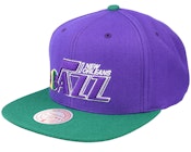 New Orleans Jazz Team 2 Tone Purple/Green Snapback