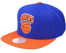 New York Knicks Team 2 Tone Blue/Orange Snapback - Mitchell & Ness