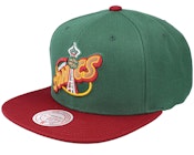 Seattle Supersonics Team 2 Tone Green/Red Snapback