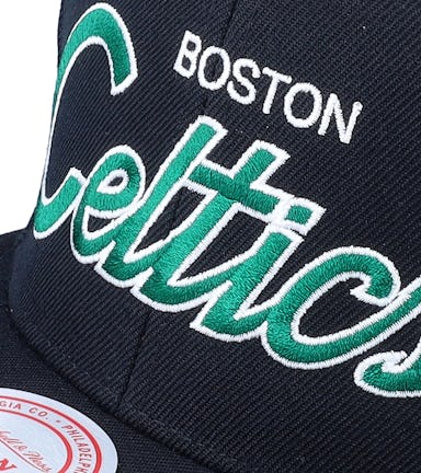 Boston Celtics Team Script 2.0 Black Snapback - Mitchell & Ness