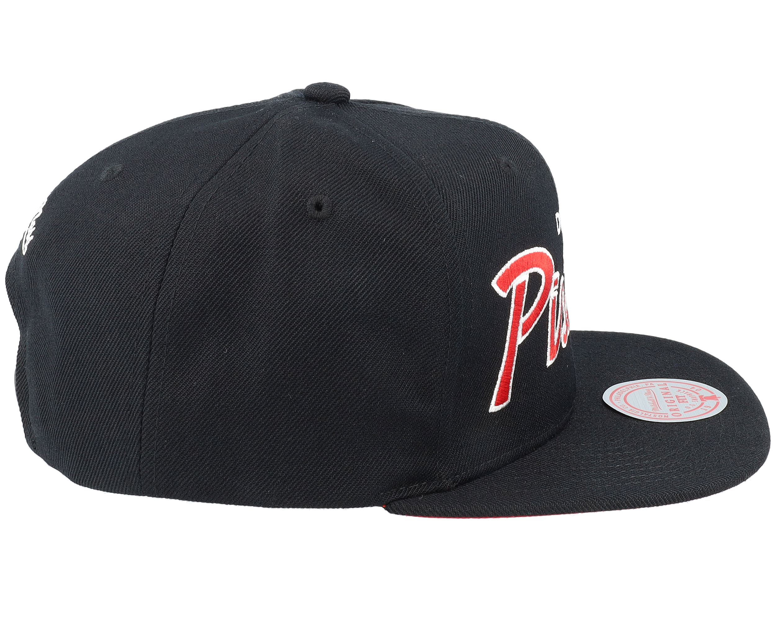 Detroit Pistons Team Script Black Snapback Mitchell Ness