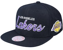 Los Angeles Lakers Team Script 2.0 Black Snapback - Mitchell & Ness