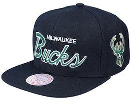 Milwaukee Bucks Team Script 2.0 Black Snapback - Mitchell & Ness