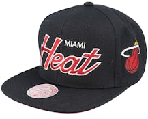 Miami Heat Team Script 2.0 Black Snapback - Mitchell & Ness