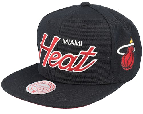 Miami Heat Team Script 2.0 Black Snapback - Mitchell & Ness