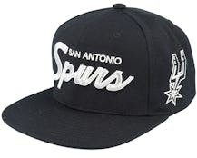 San Antonio Spurs Team Script 2.0 Black Snapback - Mitchell & Ness