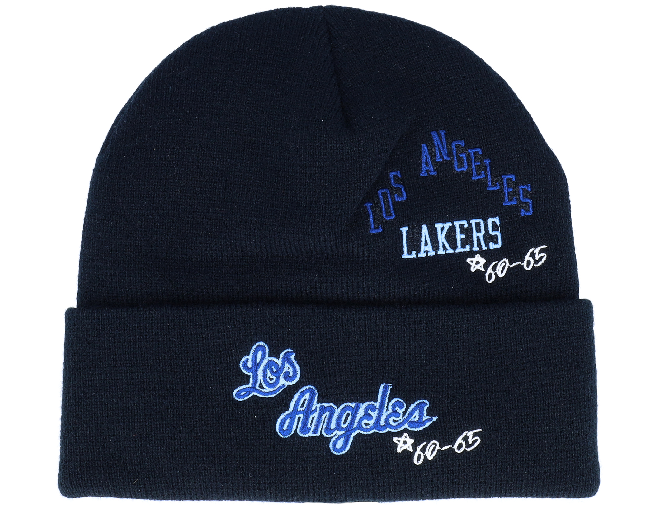 Los Angeles Lakers Time Line Knit Beanie HWC Black Cuff - Mitchell ...