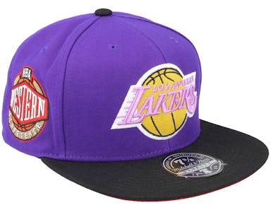 black fitted lakers hat