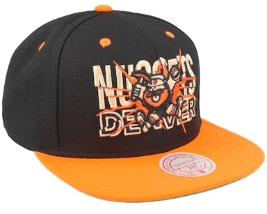 Denver Nuggets Shattered Black/Orange Snapback - Mitchell & Ness