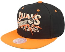 Phoenix Suns Shattered Black/Orange Snapback - Mitchell & Ness