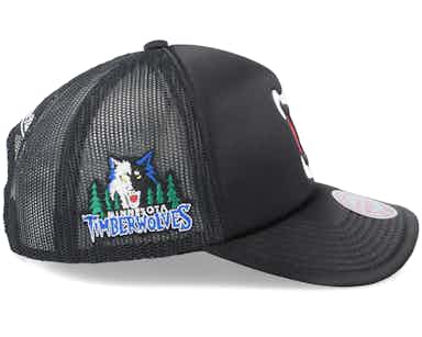 Minnesota Timberwolves Logo Remix Black Trucker - Mitchell & Ness
