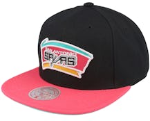 San Antonio Spurs Core Basic Black/Pink Snapback - Mitchell & Ness