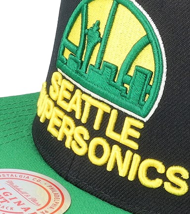 Seattle Supersonics Core Basic Black/Green Snapback - Mitchell & Ness