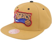 Philadelphia 76ers Wheat Tc Tan Snapback - Mitchell & Ness