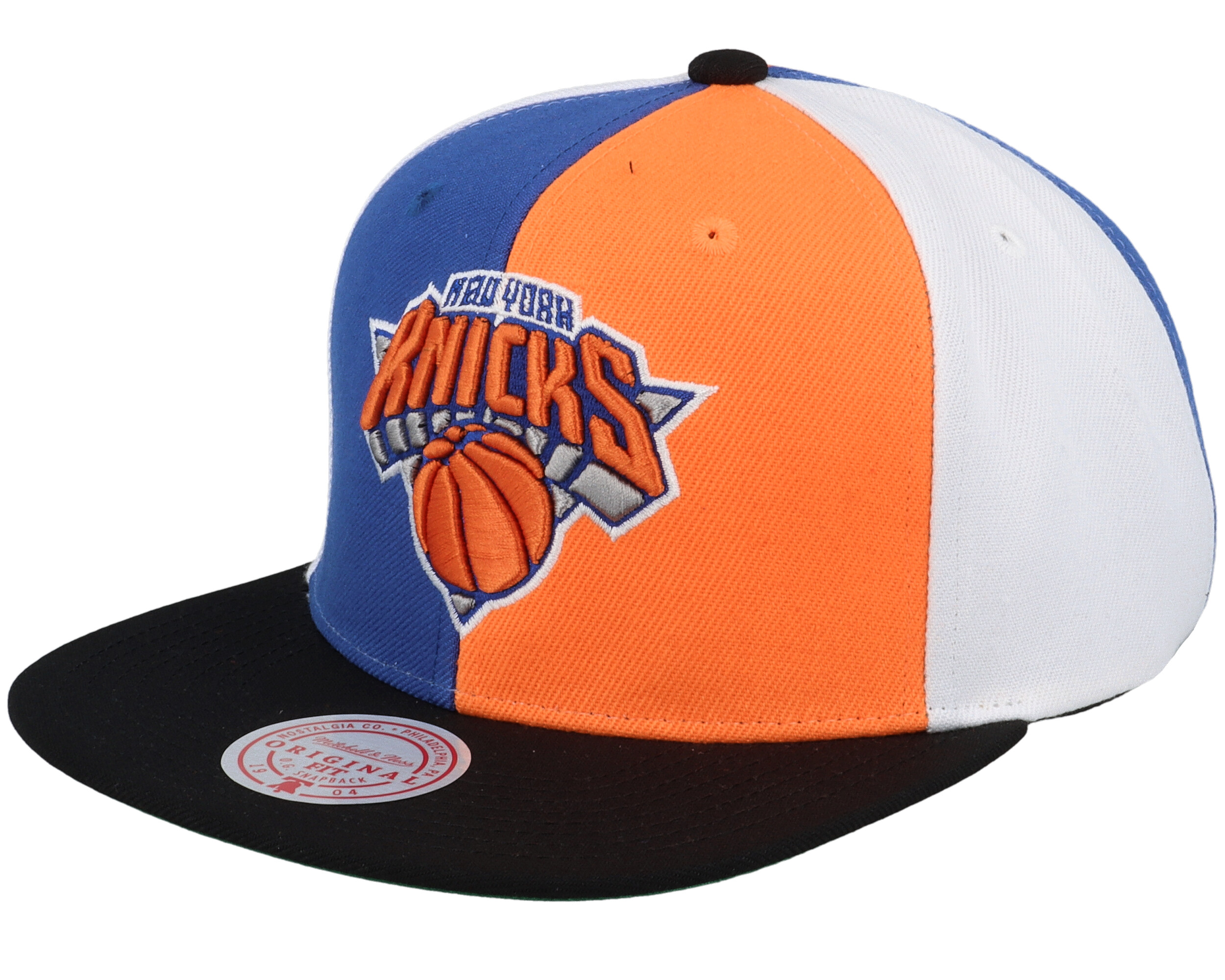 Men's Mitchell & Ness Black New York Knicks Custom Patch Snapback Hat
