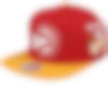 Atlanta Hawks Patch Overload Red/Yellow Snapback - Mitchell & Ness