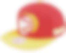 Atlanta Hawks Logo Blur Red/Yellow Snapback - Mitchell & Ness