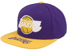 Los Angeles Lakers Logo Bill Purple/Yellow Snapback - Mitchell & Ness