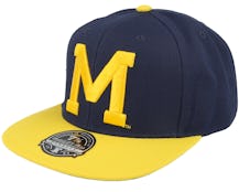 Michigan Wolverines Team 2 Tone 2.0 Fitted Navy/Yellow Snapback - Mitchell & Ness