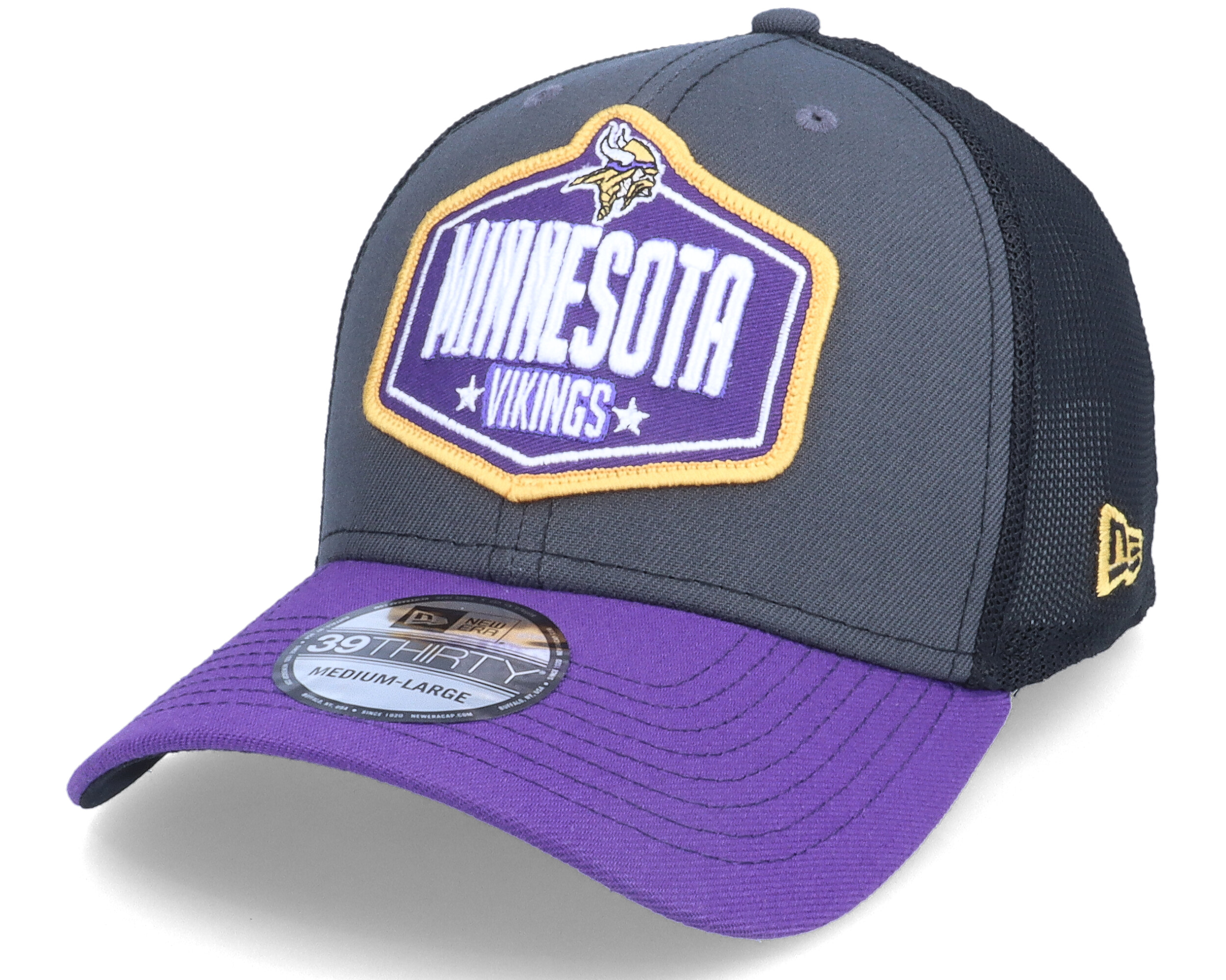 Minnesota Vikings 39Thirty NFL21 Draft Dark Grey/Purple Flexfit