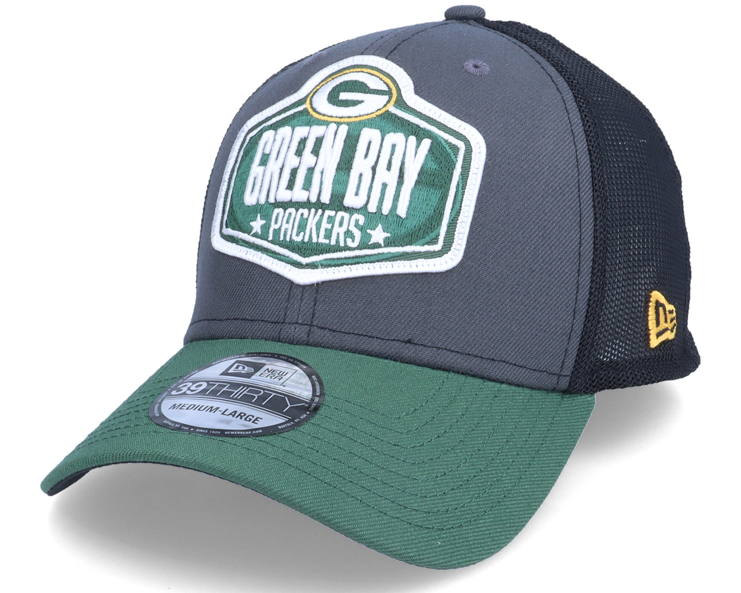 Green Bay Packers 39Thirty NFL21 Draft Dark Grey Black Flexfit New Era