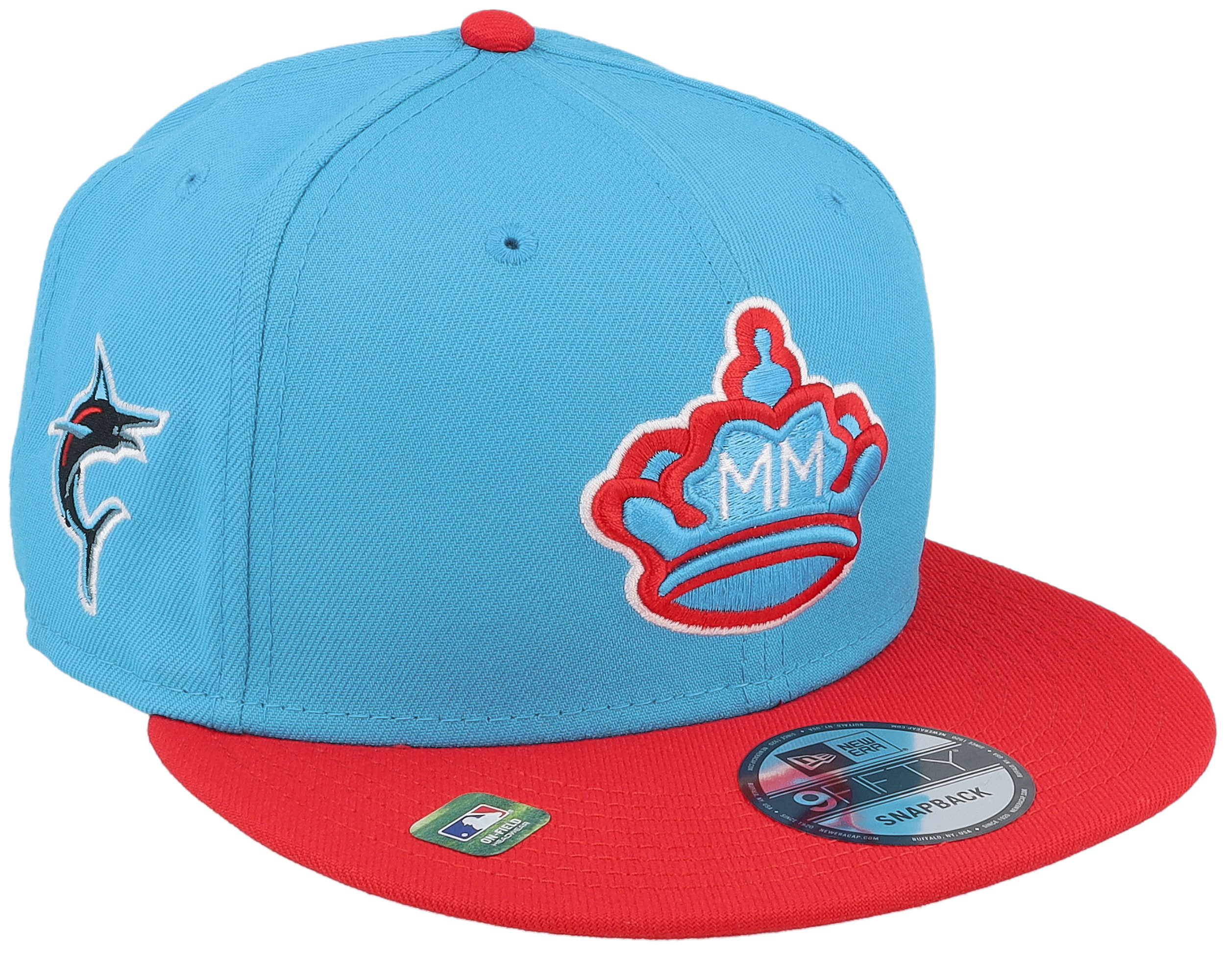 New Era - MLB Blue snapback Cap - Miami Marlins MLB21 City Connect Off 9FIFTY Blue/Red Snapback @ Hatstore