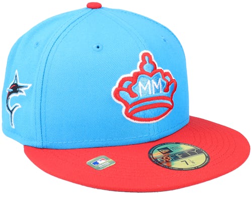 New Era - MLB Blue fitted Cap - Miami Marlins MLB21 City Connect Off 59fifty Blue/red Fitted @ Hatstore