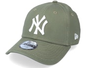 Kids New York Yankees League Essential 9FORTY Olive/White Adjustable
