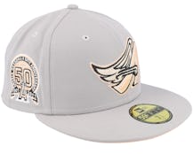 Los Angeles Angels Feather 59FIFTY Grey/Peach Fitted - New Era