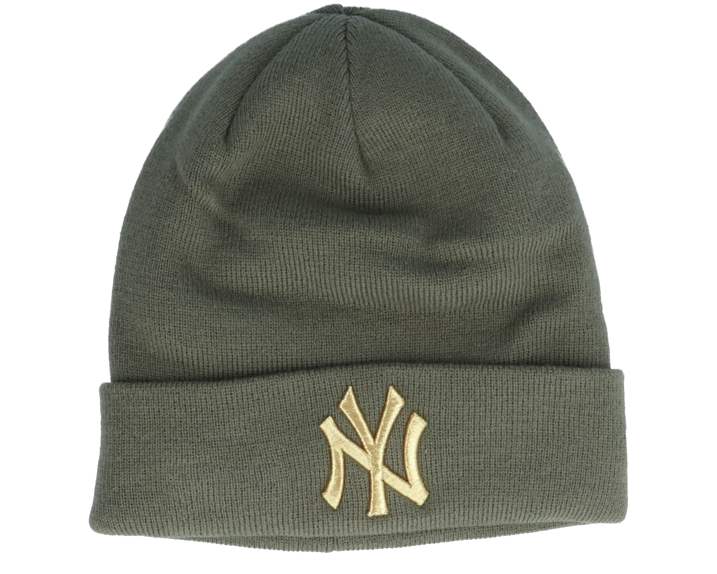 New York Yankees Womens Metallic Logo Knit Olive Cuff - New Era beanie ...