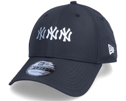 New York Yankees Stack Logo 9FORTY Black Adjustable - New Era